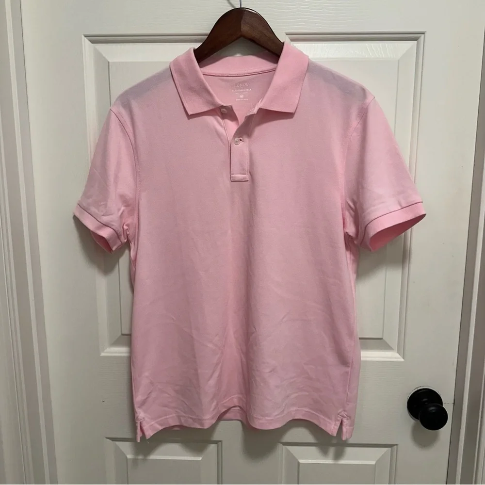 J. Crew Men's Flex Pique Untucked Pink Polo Size Medium